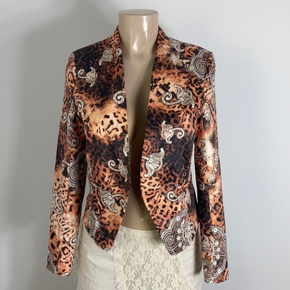 OVI Woman Animal Print Jacket Size Small - Picture 1 of 4